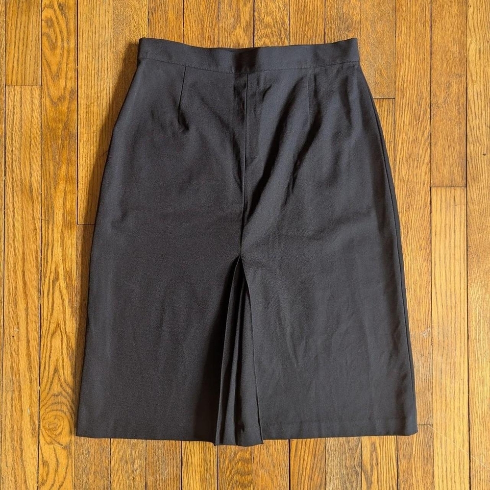 Vintage 90's Betsey Johnson Black Pencil Skirt with Front Pleat